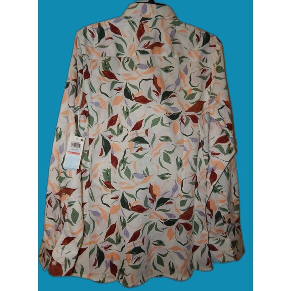 Bar 111 Men' SMALL Long Sleeve Shirt Untucked Fit Slim Fit Stretch Autumn Leaves - Picture 11 of 12